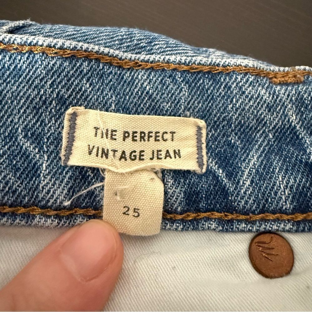 Madewell The Perfect Vintage Jeans Womens 25 Blue Straight Leg Denim Stretch - Picture 9 of 13